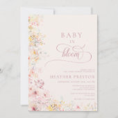 Invitation Bébé Rose En Fleur Code QR Baby Shower (Devant)