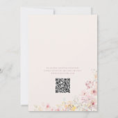 Invitation Bébé Rose En Fleur Code QR Baby Shower (Dos)