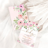 Invitation Bébé rose En Fleur Floral Bébé Fille Douche