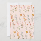 Invitation Bébé rose en fleur Floral Fille Douche Fleurs sauv (Dos)