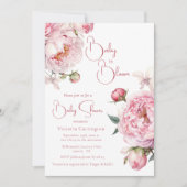 Invitation Bébé rose en fleurs Baby shower Floral moderne (Devant)