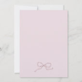 Invitation Bébé rose en fleurs Bow Fleur sauvage Baby shower  (Dos)