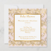 INVITATION BÉBÉ ROSE ET OR STUNNING MOTIF BABY SHOWER (Devant)