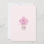 Invitation Bébé rose Fille Douche mignonne Balloon élégant (Dos)