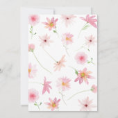 Invitation Bébé rose floral dans le Baby shower en fleur (Dos)