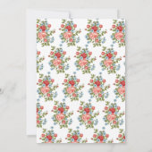 Invitation Bébé rose floral dans le Baby shower Fille en fleu (Dos)