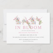 Invitation Bébé rose Floral En Fleur Baby shower Fille (Devant)