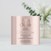 Invitation bébé rose gold (Debout devant)