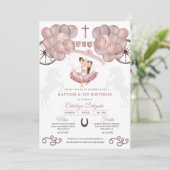 Invitation Bébé rose Gold Mexicain Charra Baptême Baptême (Debout devant)