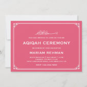 Invitation Bébé rose mignon fille photo Aqiqah (Dos)