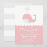 Bébé rose mignonne baleine C'est un Baby shower fi