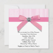 Invitation Bébé rose noir fille douche (Dos)