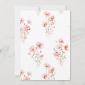 Invitation Bébé rose or floral en Baby shower de fleurs (Dos)