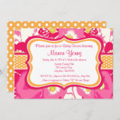 Invitation Bébé rose ou douche nuptiale (Devant / Derrière)