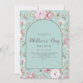 Invitation Bébé rose pâle Bleu Chic Fête des Mères Brunch (Devant)