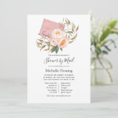 Invitation Bébé rose pâle ou Fête des mariées par la poste (Debout devant)