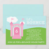 Invitation Bébé rose rebondissons la fête d'anniversaire de l (Devant / Derrière)