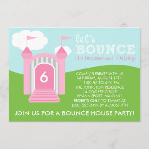 Invitation Bébé rose rebondissons la fête d'anniversaire de l