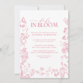 Invitation Bébé rose Victorien Floral Élégant En Fleur (Devant)