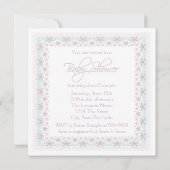 Invitation Bébé rose Vintage bébé fille douche (Dos)