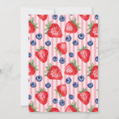 Invitation Bébé rouge mignonne fille Berry 1er anniversaire f (Dos)