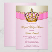 Invitation Bébé Royal Fête Prénatale (Devant / Derrière)