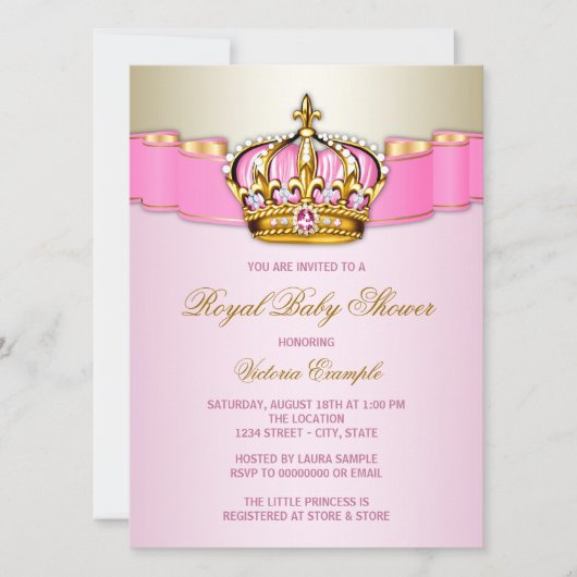 Invitation Bébé Royal Fête Prénatale (Devant)