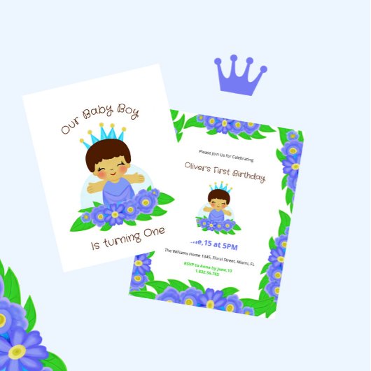Invitation Bébé royal garçon