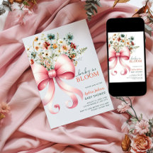 Bébé Ruban Rose en Fleur Baby Shower Champêtre