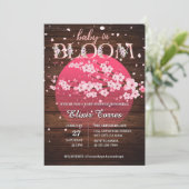 Invitation Bébé rustique en fleur Sakura cerise en fleurs (Debout devant)