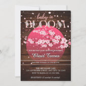 Invitation Bébé rustique en fleur Sakura cerise en fleurs (Devant)