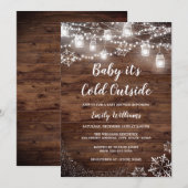 Invitation Bébé rustique il fait froid à l'extérieur Baby sho (Devant / Derrière)