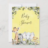 Invitation Bébé Safari Animaux avec Baby shower Lion (Dos)