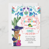 Invitation Bébé saint d'anniversaire de guacamole de fiesta (Devant)