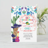 Invitation Bébé saint d'anniversaire de guacamole de fiesta (Debout devant)