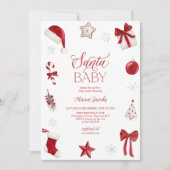 Invitation Bébé Santa Fête de Noël (Devant)