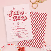 Invitation Bébé Santa Rose Fête Prénatale de Bébé Noël