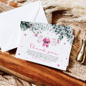 Invitation Bébé Santa Rose Noël Bébé Shower Merci