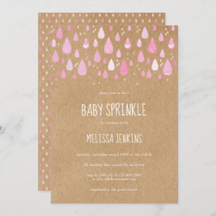 Invitation Bébé saupoudré de roses / Shower Boho