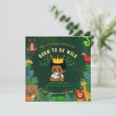 Invitation Bébé sauvage / garçon (Debout devant)