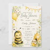 Invitation Bébé Shower Abeille (Devant)