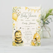 Invitation Bébé Shower Abeille (Debout devant)