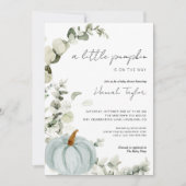 Invitation Bébé Shower Automne Petite Citrouille Bleue (Devant)