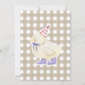 Invitation Bébé Shower Canard Chanceux (Dos)