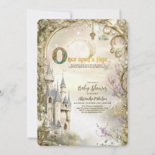 Invitation Bébé Shower Château Princesse de Conte de Fées
