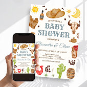 Invitation Bébé Shower de Rodéo de Cowboy de l'Ouest Sauvage