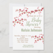 Invitation Bébé Shower Fleur de Cerisier (Devant)