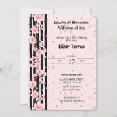 Invitation Bébé Shower Fleurs de Cerisier Sakura Spring (Devant)