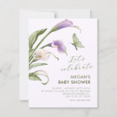 Invitation Bébé shower floral lilas (Devant)