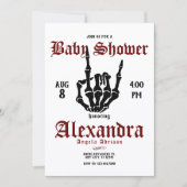Invitation Bébé Shower Metal Rock (Devant)